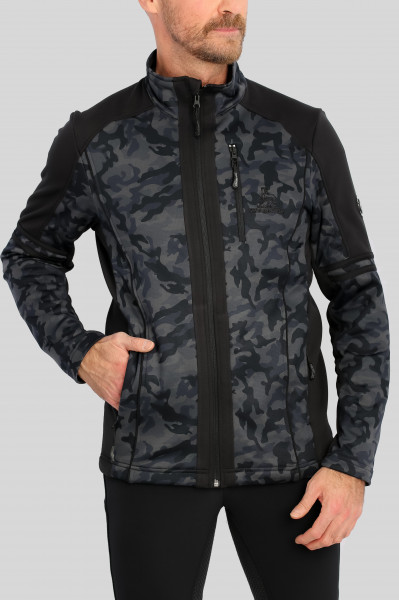 Jacket "HRAFN", black/camouflage